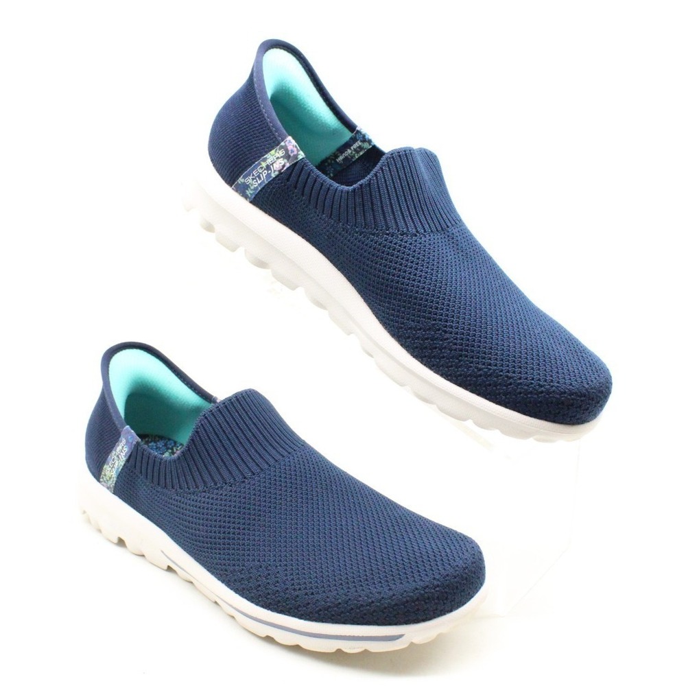 Skechers Go Walk Slip Ins Women's size 8.5 Blue Stretch Fabric Lightweight